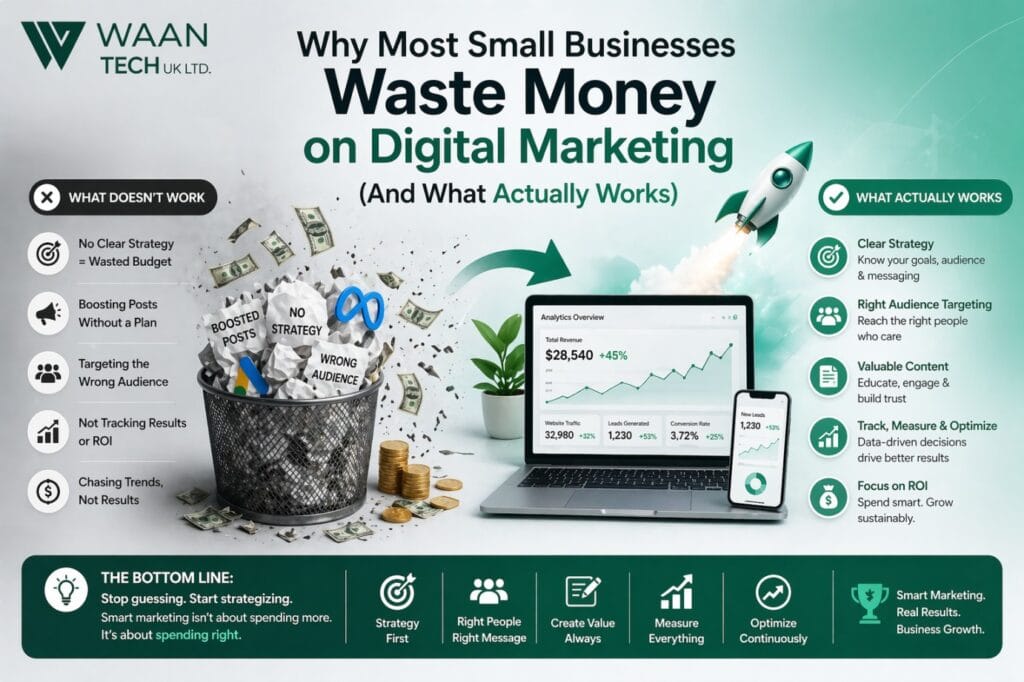 Why small Businesses Waste Money Digital Marketing
